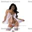 Baby Doll Blanco en gasa con Busto Abierto y Colales